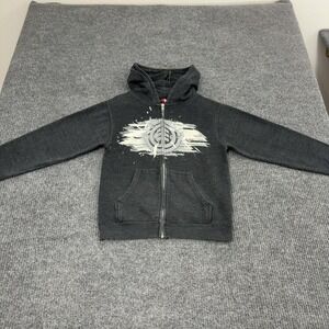 Element Hoodie Youth M Dark Gray Cotton Polyester Graphic Full Zip Skater Style
